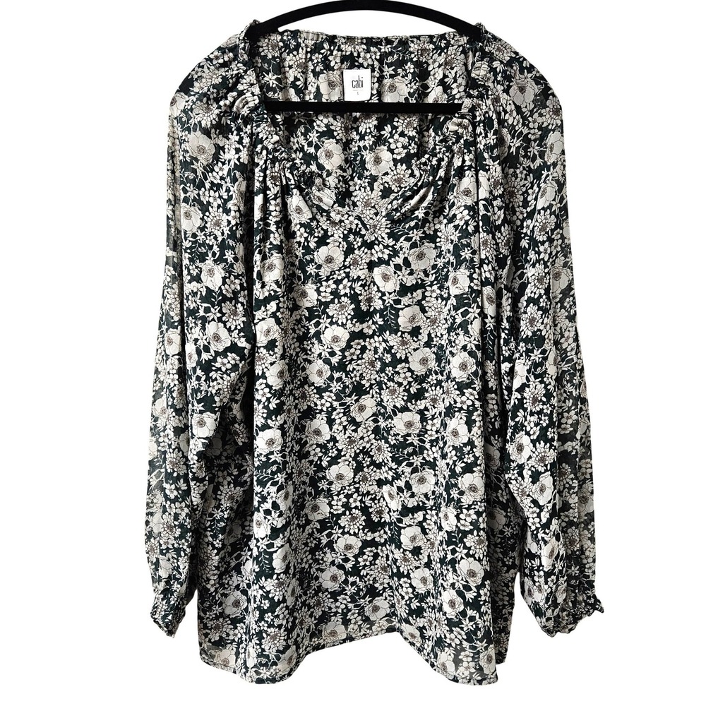 Cabi Floral Peasant Blouse Romantic Cottagecore Boho Prairie  Womens Large